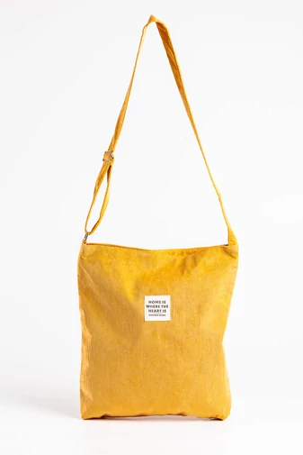 Geantă De Umăr Galben Din Catifea Stil Minimalist