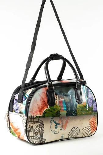 ORMI Geantă Bagaj De Mână Din Poliester Multicolor Cu Model Damă Dimensiune WizzAir (40*28*20cm)
