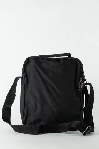 Adventurer Geantă Neagră Crossbody De Bărbați Din Pânză Cu Multe Buzunare