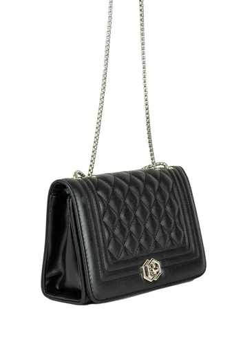 Geantă Crossbody și de Mână Elegantă Neagră cu Lanț