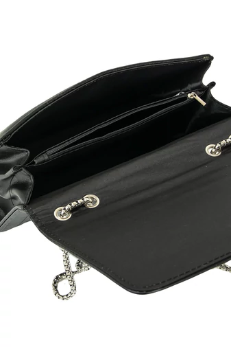 Geantă Crossbody și de Mână Elegantă Neagră cu Lanț