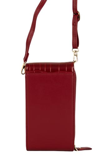 Geantă Mică Crossbody Culoare Vișiniu Tip Portofel 