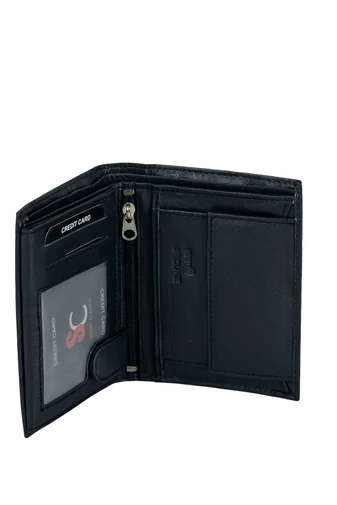 Bellugio Portofel Bărbați Albastru Închis Din Piele Naturală Etichetă RFID