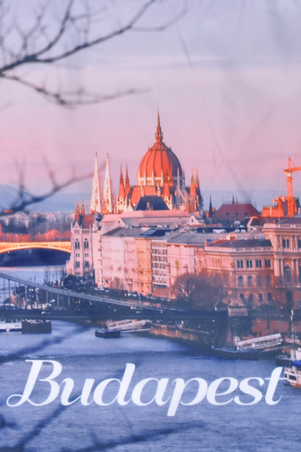 Plasă Din Poliester Albastru Model Cu Dunărea- Budapesta