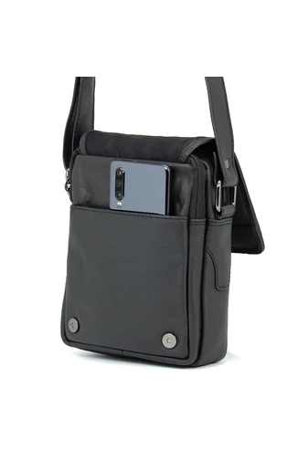 Bellugio Geantă Crossbody Negră Pentru Bărbați Din Piele Naturală Calitate Premium