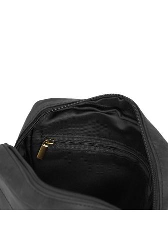 Bellugio Geantă Crossbody Neagră De Bărbați Din Piele Naturală