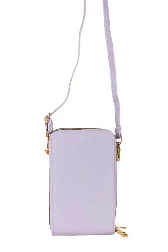 ESLEE Geantă Crossbody Violet Deschis Mini CuTrei Compartimente Din Imitație Piele