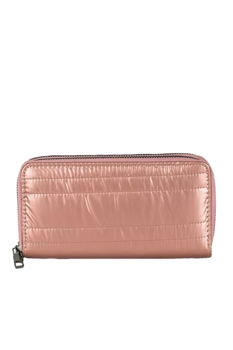 D.D.DAS Portofel Damă Rose Gold Din Material Impermeabil Cu Fermoar Dublu 