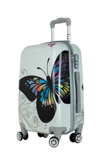 Ormi Valiză Medie Cu Pereți Tari Model Fluture(65cm X 42cm X 26cm)