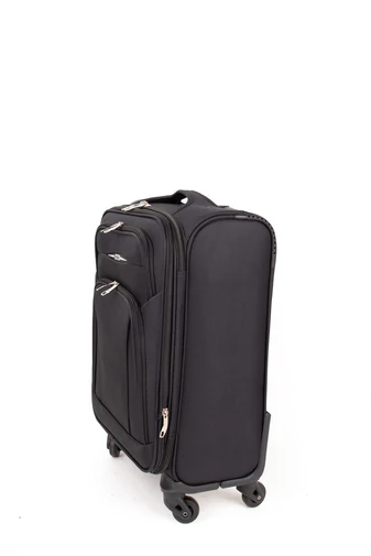 Besty Valiză Neagră De Cabină Cu Pereți Moi Cu Spațiu Extensibil (55x39x20)