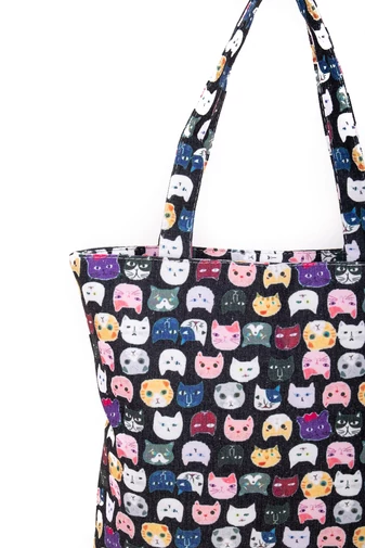 Geantă Damă Bleumarin Din Pânză Cu Model Ornamentale