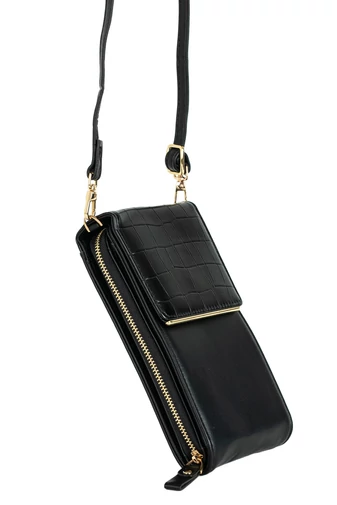 Geantă Mică Crossbody Culoare Negru Tip Portofel 
