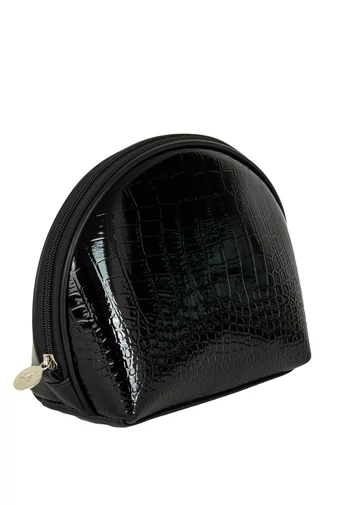 Set Borsetă Damă Neagră Din Imitație Piele de Crocodil (5 buc)