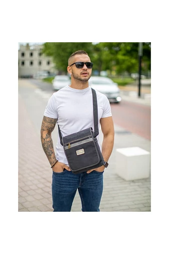 Aoking Geantă Crossbody Gri De Bărbați