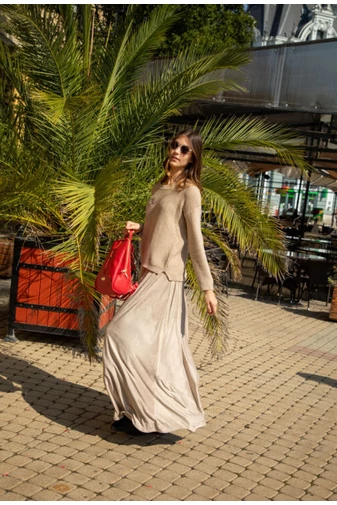 Besty Rucsac Roșu Din Piele Naturală