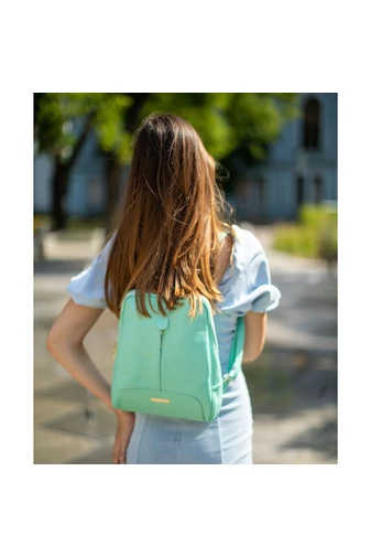 Besty Ghiozdan Piele Naturală Culoare Verde Închis