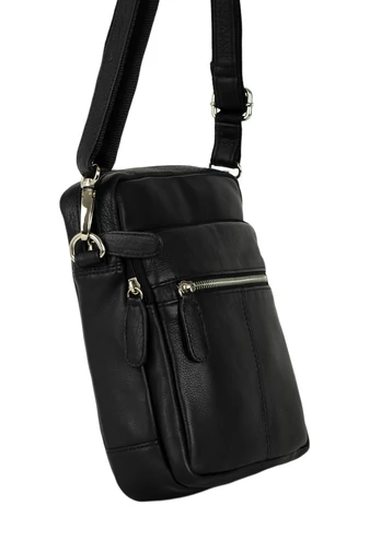 Geantă Crossbody Neagră Din Piele Naturală  Calitate Premium Dimensiune Mare