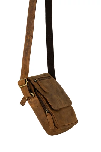 Geantă Crossbody De Bărbați Maro Din Piele Naturală Calitate Premium