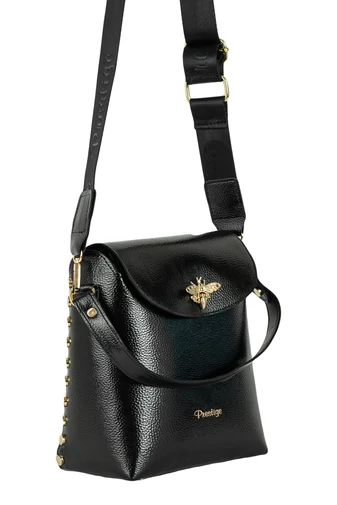 Prestige Geantă Crossbody Neagră Elegantă Din Piele Ecologică 