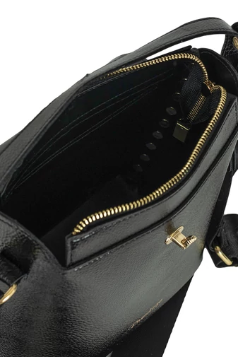 Prestige Geantă Crossbody Neagră Elegantă Din Piele Ecologică 