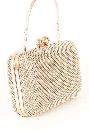Poșetă Elegantă Rozgold Accesorizat cu Pietre Stras