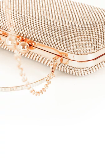 Poșetă Elegantă Rozgold Accesorizat cu Pietre Stras