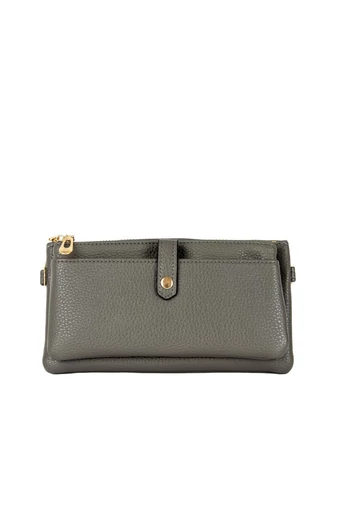 JGL Geantă Crossbody Gri Închis Cu Dublu Compartiment Din Imitație Piele