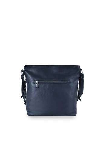 Geantă Crossbody Imitație Piele Neagră Stil Minimalist de Damă