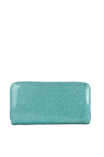 Romina&amp;Co Portofel Damă Turcoaz Cu Sclipici , Dimensiuni 20cm x10cm x3cm 