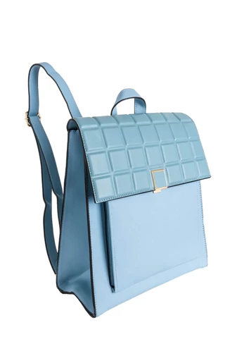 BONLUO Rucsac Damă/Geantă De Umăr Albastru Șters Din Material Rigid Imitație Piele 