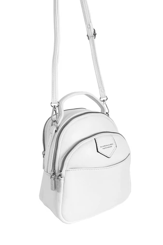 Silvia Rosa Rucsac/Geantă Crossbody Alba Din Piele Ecologică