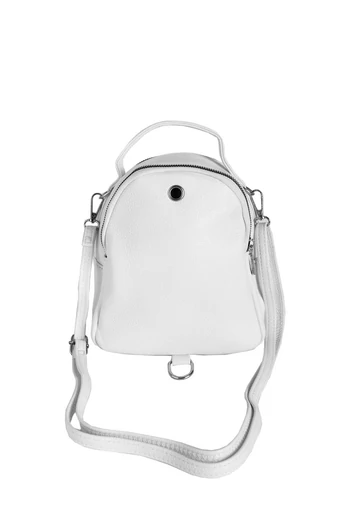 Silvia Rosa Rucsac/Geantă Crossbody Alba Din Piele Ecologică