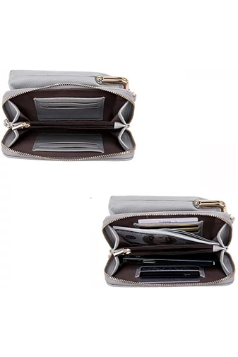 Bonluo Geantă Crossbody Mică Tip Portofel Gri Din Imitație De Piele Dimensiuni 18*11*5cm