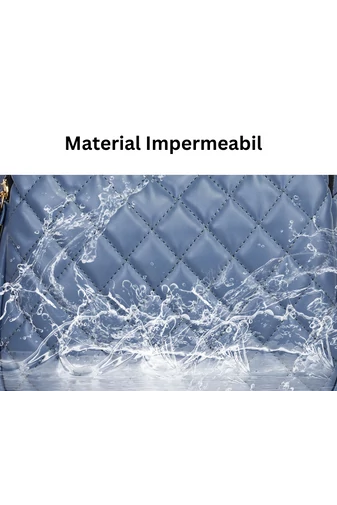 Bonluo Rucsac Damă Albastru Închis Din Imitație Piele Model Cusătura În Formă De Romb