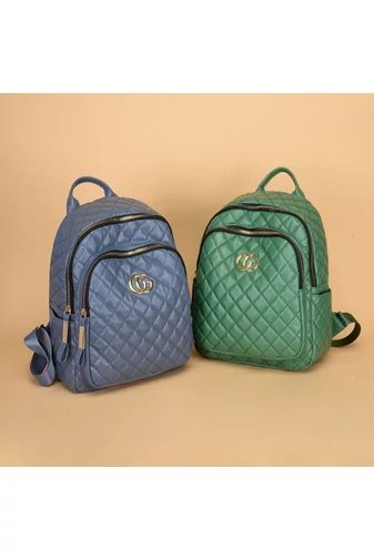 Bonluo Rucsac Damă Albastru Închis Din Imitație Piele Model Cusătura În Formă De Romb