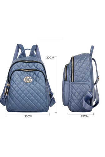 Bonluo Rucsac Damă Albastru Închis Din Imitație Piele Model Cusătura În Formă De Romb