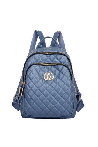 Bonluo Rucsac Damă Albastru Închis Din Imitație Piele Model Cusătura În Formă De Romb