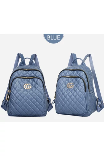 Bonluo Rucsac Damă Albastru Închis Din Imitație Piele Model Cusătura În Formă De Romb