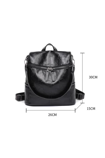 Bonluo Rucsac Damă / Geantă De Umăr Negru Din Imitație Piele Dimensiune Mică