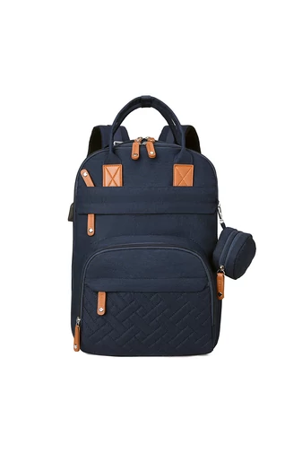 Bonluo Set Rucsac Multifuncțional Albastru Închis Pentru Mămici Cu Saltea Pentru Înfășat Nou-Născuți Dimensiune (40x30x18cm)