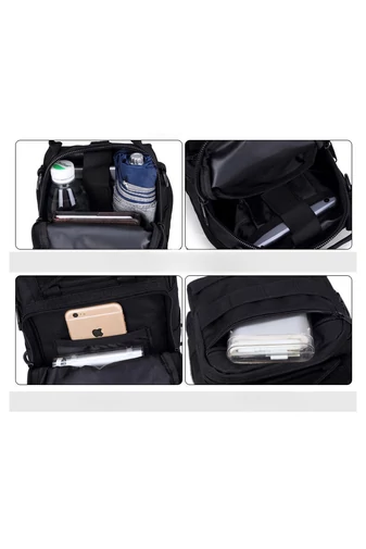 Bonluo Rucsac/Geantă Crossbody De Bărbați Neagră Din Material Solid