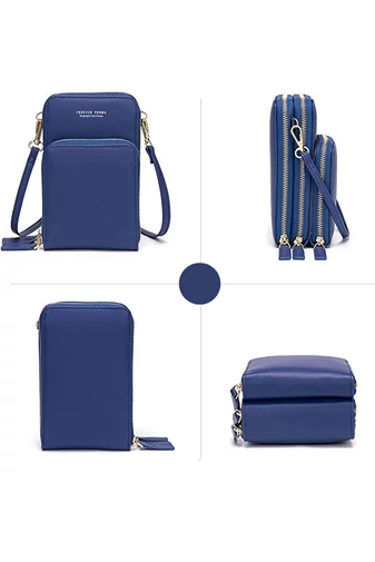 Bonluo Geantă Crossbody Mini Albastru Închis Tip Portofel Cu Etichetă RFID 
