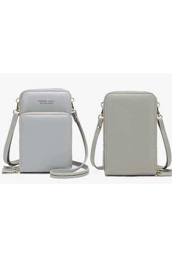 Bonluo Geantă Crossbody Mini Gri Tip Portofel Cu Etichetă RFID 