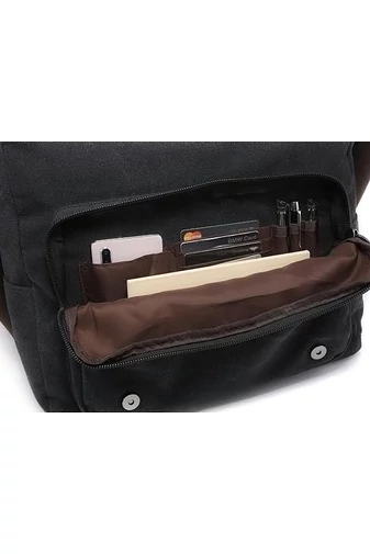 Bonluo Geantă Maro Crossbody De Bărbați Dimenisune Mare Din Pânză Foarte Rezistentă (40x35x13cm)