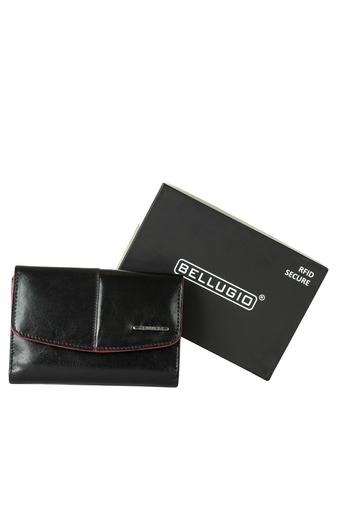 Portofel Damă Negru Din Piele Naturală Cu Etichetă RFID
