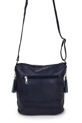 Monica &amp;Co Geantă Crossbody Albastră Cu Ciucuri