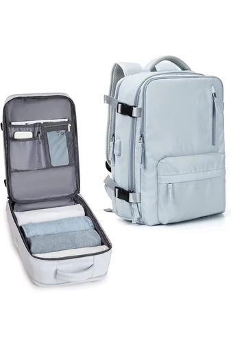 Rucsac Stil Valiză Albastru Deschis Dimensiune Wizz-air( 40X30x20) Multifuncțional 