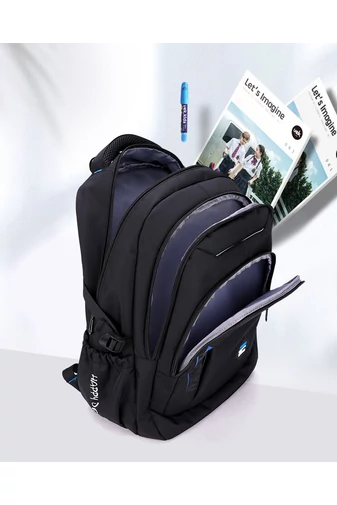 Bonluo Ghiozdan Negru/Albastru Pe Roți Cu Suport Detașabil Din Material Impermeabil Dimensiune 50*33*24cm