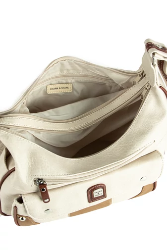 Geantă De Umăr /Crossbody Bej/Maro Din Imitație Piele