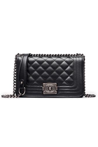 Bonluo Geantă De Umăr/Crossbody Neagră Elegantă Din Imitație De Piele